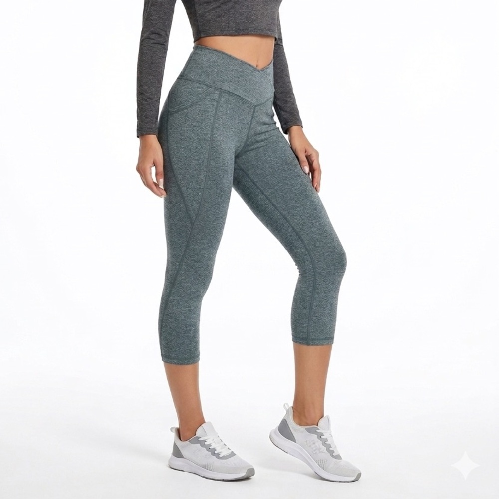 Senita Athletics Leggings Small Green High Rise‎ Yoga Pants Activewear
